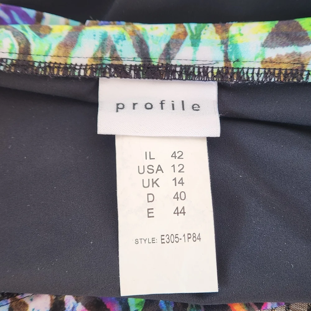 Profile Bikini Set 2 Piece Swimsuit Summer Beach Vacation Colorful Size 12